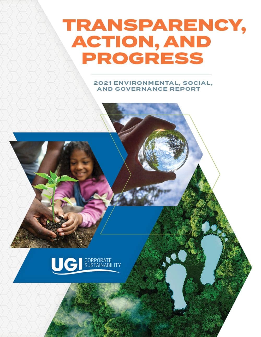 COVER OF 2021 UGI ESG REPORT. CLICK TO OPEN REPORT AS AN E-BOOK.