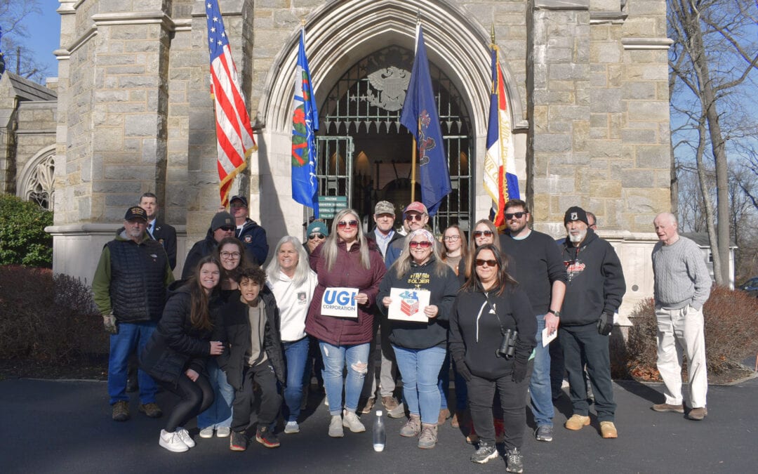 UGI employees and their families gather in front of the Washington Memorial Chapel at Valley Forge National Park.